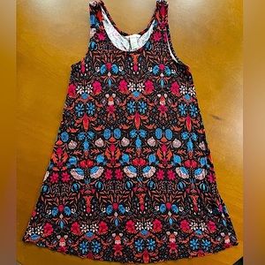 ☎️ NWOT H&M Colorful & Bright Floral Sleeve Dress Tank Straps Blue Flower Print